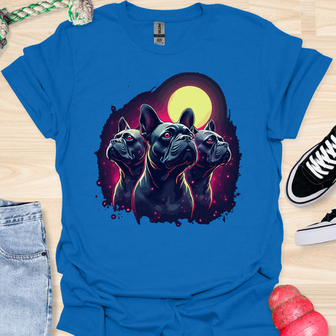 Bulldog & Moon - V2 - Stylish Red Eye T-Shirt
